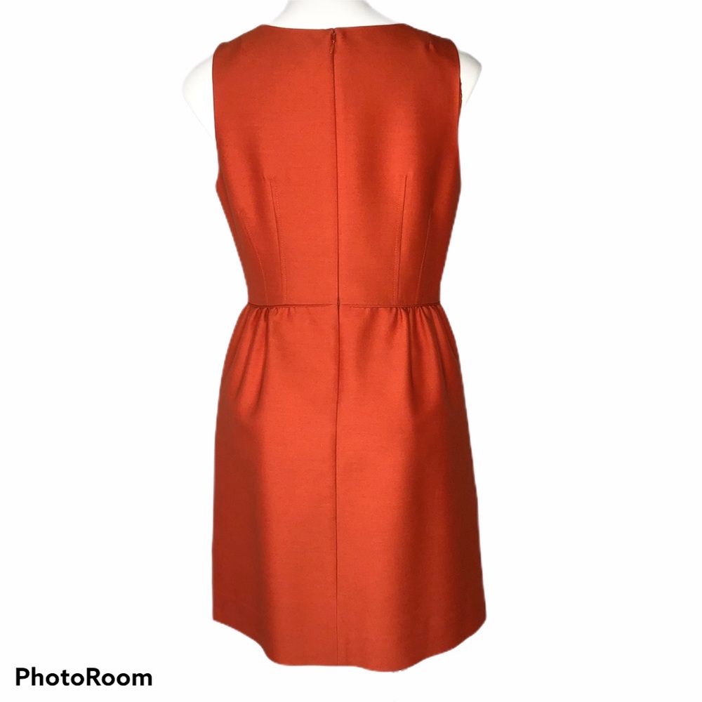 J. Crew Allie Orange Wool/Silk Pleated Dress - Picture 5 of 8